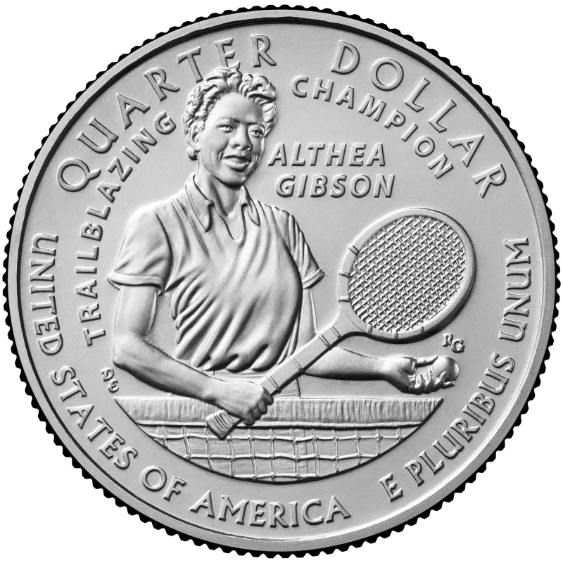 Althea Gibson quarter reverse, United States Mint image