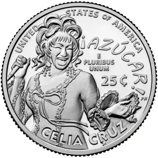 Celia Cruz quarter reverse, United States Mint image