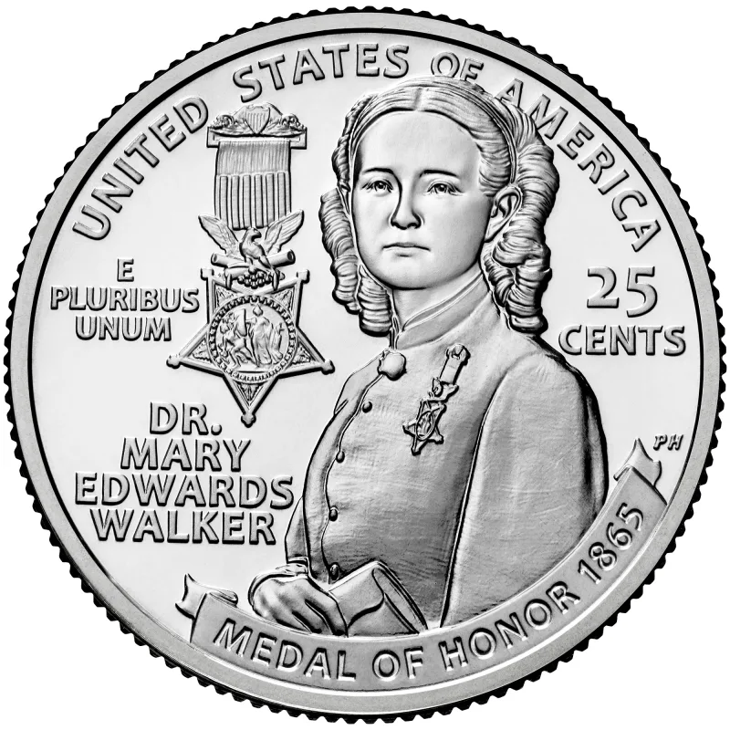 Dr. Mary Edwards Walker quarter reverse, United States Mint image