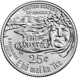 Edith Kanakaʻole quarter reverse, United States Mint image