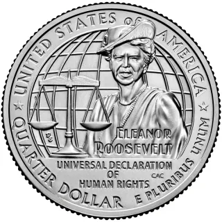 Eleanor Roosevelt quarter reverse, United States Mint image