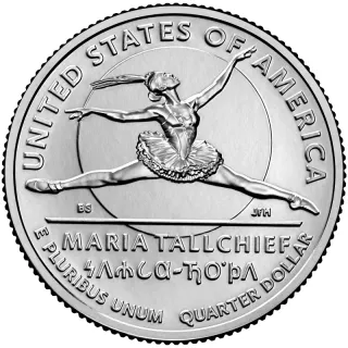 Maria Tallchief quarter reverse, United States Mint image