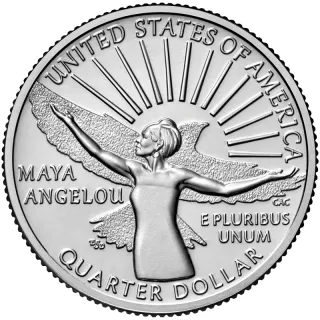 Maya Angelou quarter reverse, United States Mint image
