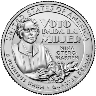 Nina Otero-Warren quarter reverse, United States Mint image