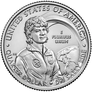 Dr. Sally Ride quarter reverse, United States Mint image