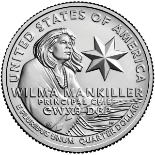 Wilma Mankiller quarter reverse, United States Mint image