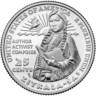 Zitkala-Ša quarter reverse, United States Mint image